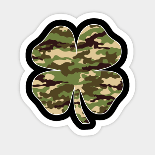 Vintage Camouflage Irish Shamrock Lucky Four-leaf Clover St Patrick's Day Sticker